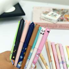 4支装卡通图案可擦笔套装 - 4支笔 + 20支替换笔芯 / 5支可擦笔，学生作业和日常笔记必备文具，完美的返校礼物 - 藍色 - 查看 5