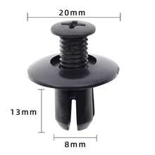 100颗黑色塑料铆钉 - 8毫米黑色塑料铆钉，坚固耐用，适用于汽车保险杠和维修 - 适用于大多数车型，汽车零部件铆钉紧固件，辅助挂钩 - 彩色 - 查看 2