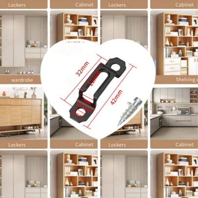 2-In-1 Thickened Connecting Piece, Invisible Furniture Connector, Woodworking Cabinet Wardrobe Hardware Accessories