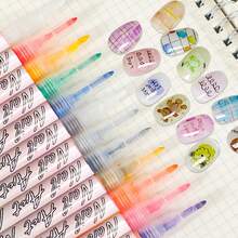 12支/套美甲涂鸦笔美甲马克笔，可绘制抽象线条和精细花卉图案，防水美甲工具 - 彩色 - 查看 6