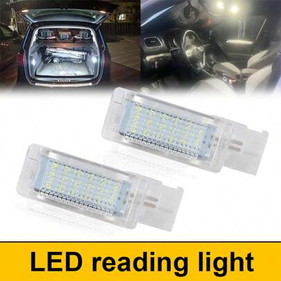 2个12V汽车LED脚窝灯/行李箱灯，适用于西雅特A'lhambra、斯柯达速派、大众帕萨特B6 B7 B8、高尔夫5/6、开迪、捷达、Polo、帕萨特CC、EOS、卡宴等车型。