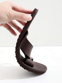 男士舒适时尚黑色交叉绑带拖鞋，时尚平底休闲凉鞋，浴室拖鞋