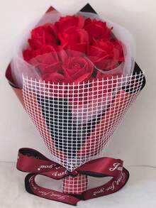 Handmade Eternal Rose Bouquet, Romantic Ceremony Surprise Gift For Valentine's Day, Anniversary, Girlfriend, Boyfriend, Fiancé, Teacher's Day, Graduation, Proposal, Birthday - Red, Blue, Purple, Pink - Multicolor - View 6