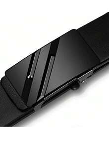 Men's Leather Belt Automatic Buckle, Business Casual Durable Waistband, Fashionable New Design, All Seasons Wear - Black - View 3