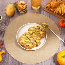 12/24/36 Blatt Pack Rote Runde Leinen Tischsets, 33 cm Durchmesser, Frühling/Sommer Jutetischsets, wiederverwendbar, Landhausstil Runde Tisch Mittelstücke, geeignet für Valentinstag, Hochzeiten, Geburtstagsfeiern, Babypartys, Einweihungsfeiern, Feiertage, Restaurant und Café Dekorationen. - Verschiedenfarbig - Übersicht 3