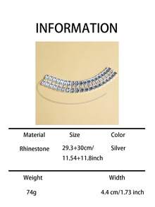 Multi-Layer Asymmetrical Rhinestone Necklace, Bridal Wedding Jewelry Accessories - Silver - View 4