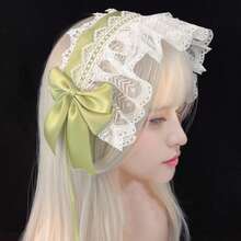 1件洛丽塔发箍，可爱百搭的蕾丝女仆蝴蝶结头饰，适合日常佩戴