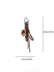 Yogodlns Móc khóa hình bánh mì bện tinh tế, móc khóa hình bánh mì sô cô la chống thất lạc, mặt dây chuyền hình bánh mì tròn bằng polyester, móc khóa dây bện thủ công, móc khóa hình bánh mì tròn sô cô la, mặt dây chuyền chống thất lạc bằng polyester, quà tặng cho phụ nữ - Nhiều màu - Xem 7