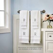 Casual Monogram Hand Towel Set, N, 16x26, White 2 Count - 16x26HandTowelSetN - View 5