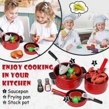 JCH-Lehoo Castle Juego de Accesorios de Cocina Juego de Ollas y Sartenes para Cocina Infantil Juego de Comida para Niños Juego de Cocina para Niños con Utensilios Comida de Juguete para Niños - como en la foto - Ver 3