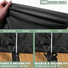 Funda Impermeable para Muebles de Exterior, 4 Piezas Fundas para Muebles de Patio para Loveseat de Patio, Silla y Mesa de Centro, Uso Rudo 600D, Negro - Costurasnegrasyblanc - Ver 4