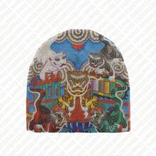 Goth 2000s Caps Men Winter Fashion Pullover Kpop Harajuku Vintage Warm Hip Hop Unisex Streetwear Y2k Women Hat Knitting Beanies - 白色 - 查看 5