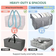 BALEINE 4-Pack Oversized Moving Bags With Reinforced Handles, Heavy-Duty Storage Tote For Clothes, Moving Supplies (Winter Grey, 4-Pack) - WinterGray - View 5