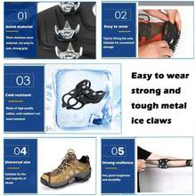 1/2 Pair Universal 8-Tooth Ice Cleats, Anti-Slip For Shoes/Boots, Suitable For Winter Hiking, Climbing, Ice Fishing And Other Activities - Multicolor - View 3