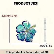 2D flat blue flower cartoon style pendant earrings, fashionable jewelry, party gifts, holiday gifts for family and friends - Un par - Ver 4