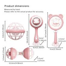 粉色兔子音乐感官套装，粉色兔子摇铃音乐启蒙套装，婴儿安抚玩具，可咀嚼，响亮摇铃，增强宝宝的游戏兴趣 - 10件套 - 查看 12