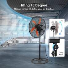 LÈRFM 18-Inch 3-In-1 Floor Fan, Suitable For Home, High Power, Industrial Fan, High Power, Easy Installation, Floor Fan, Fan - US A Type Plug(110-127V) - View 2