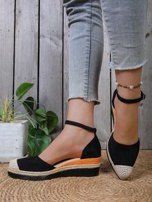 Giày sandal đế xuồng khoét lỗ kiểu dáng mới mùa thu sớm 2026 của châu Âu và Mỹ dành cho nữ, giày đế xuồng kiểu ngư dân. - màu đen - Xem 3