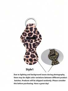 Lipstick Keychain Holder, Multi-Functional Lipstick Keychain Case, Clip-On Lipstick Holder, Women's Bag Accessory, Practical Gift, Leopard Print Lipstick Keychain Holder, Clip-On Lipstick Case, Stretch Lipstick Keychain Holder (Can Be Paired With Black Snap) - Multicolor - View 2