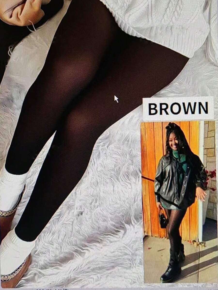 1 đôi quần tất giữ nhiệt 220g, thiết kế dày dặn, thoáng khí và ấm áp, thích hợp cho các hoạt động thể thao mùa đông, yoga, ngoài trời, du lịch và các dịp khác, thoải mái và ấm áp. - Rỉ Nâu - Xem 1