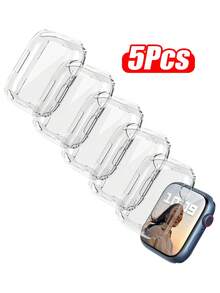 5件套全包覆式TPU保护壳，兼容 38/40/41/42/44/45/49/46mm，兼容 Ultra/SE/8/7/6/5/4/3/2/1/10/11 - 無色 - 查看 17