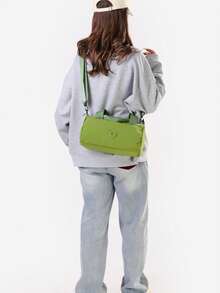 1pc Minimalist Solid Color Fashion Small Multifunctional Crossbody Organizer Pouch, Small Capacity Gym Bag, Versatile For Women, Shoulder Bag, Compact Soft Mini Fitness Bag