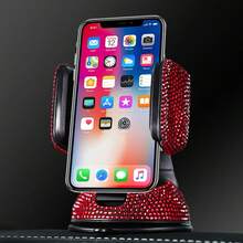 闪亮车载手机支架，360°可调节水钻闪亮仪表盘手机支架，通用水晶手机支架，适用于挡风玻璃出风口，闪亮手机支架 - 燙鑽吸盤手機支架 - 查看 8