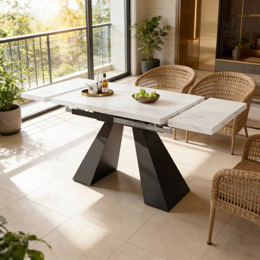 Dining Tables - White + MDF+Metal-1 - View 1