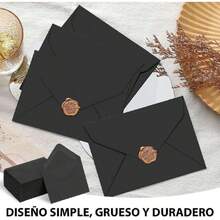 Sobres Negros Mini, 100 Piezas, 10 x 7 cm, para Tarjetas de Regalo, Dinero, Invitaciones y Uso en Oficina,38268476 - Multicolor - Ver 6