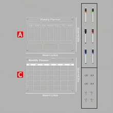 1pc White Acrylic Magnetic Monthly Planner Fridge Sticker, Erasable Transparent Magnetic Memo Board, Hanging Whiteboard (6 Magnetic Whiteboard Pens Included)