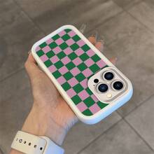 Patrón de Cuadros Rosa y Verde Adecuado para iPhone 17 16 15 14 13 12 11 Pro Max X XS XR XSMAX 7 8 6 6S Plus Funda de Teléfono Nueva Air Funda Suave de Escalera de Ojos de Cielo, Funda de Protección Completa Antigolpes Clásica en Blanco y Negro, Elemento de Alta Gama a la Moda, Mejor Opción de Regalo, Unisex, Funda de Teléfono Diaria, Funda Protectora de Cobertura Completa, Funda de Teléfono Suave, Cuadros Rosa y Verde, Funda de Teléfono con Patrón de Cuadros, Diseño de Impresión UV, Idea de Regalo Unisex, Usuarios Conscientes de la Moda - Colores mixtos - Ver 10