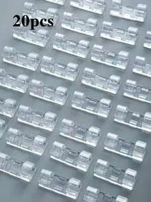 20/60pcs Transparent Cable Clips, Self-Adhesive Cable Clamps, Plastic Wire Clips With Strong Adhesive Backing, No Drilling Required, Suitable For Wall, Desk, Home, Office Cable Management, Minimalist Design