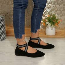 Zapatos de mujer: Zapatos negros de punta clásicos de moda, zapatos blancos, zapatillas de deporte de punta, mocasines, bailarinas, zapatos ligeros y transpirables cómodos, estilo académico, zapatos con correa elástica cruzada, zapatos de corte bajo, adecuados para fiestas, escuela, uso diario, oficina, calle, fitness al aire libre, senderismo - Plateado - Ver 4