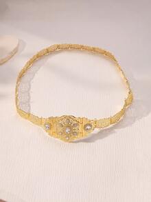 1 chiếc thắt lưng Kaftan mạ vàng kiểu Thổ Nhĩ Kỳ - Ma-rốc mới, dây đeo váy cưới và lễ hội sang trọng dành cho nữ giới Trung Đông - Ả Rập, dây đeo eo thời trang - Vàng - Xem 6