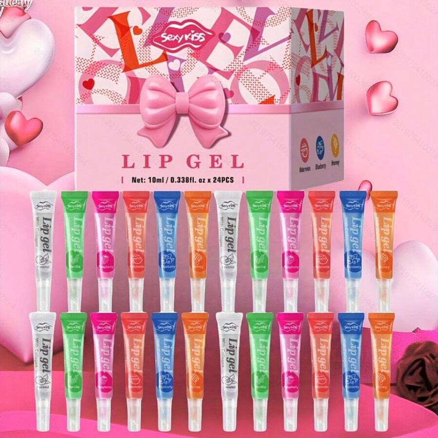 Premium Gift Set 24PCS/Box Lip Moisturizing Gel Set For Moisturizing And Shining, Suitable For Dry Lips Valentine's Day Gift For Women - Bộ son dưỡng môi 24 món - Xem 1