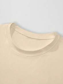 Zrgoth 男士休闲百搭英文标语印花背心，夏季 - 杏色 - 查看 5