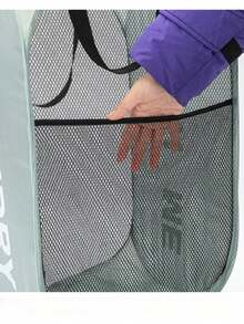 Large Capacity Mesh Laundry Hamper, Pop-Up Laundry Hamper, Collapsible Laundry Hamper With Handles And Large Side Pockets, Suitable For Kids' Rooms, Student Dorms, RVs, Gray, Closet Organizer, Bedroom, School Dorm Essentials, Clothes Organizer, College Storage, Storage Bags, Organizer, Storage Bins, Toiletry Bags, Laundry Bags, Washing Machine Laundry Bags, Bathroom Travel, Suitable For Dirty And Clean Clothes, Bras, Dorm Essentials, Closet Organization And Storage - 彩色 - 查看 7