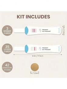 Kit de prueba de embarazo para rascar de color rosa, kit de prueba de embarazo para rascar, juego de baby shower, juego de rascar para baby shower, utilizado para anunciar el embarazo - Azul pálido - Ver 4