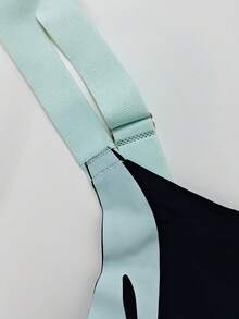 1pc Seamless Contrast Color Lift Wireless Plus Size Bra With Lift And Side Support, European Style - Black - View 7