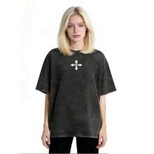 1pc 2026 Men/Women Heavyweight Cotton T-Shirt Retro Dark Cross Print Casual Daily Wear Tropical Outfits Fathers Day Gift Summer Tops Mens Clothes Ropa De Hombre Graphic Tees - màu đen - Xem 5