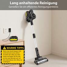 Vandise 3-In-1 Cordless Vacuum Cleaner (Handheld/Stick/Car Use) With 130,000 RPM Powerful Motor | Extra-Long 60-Min Runtime | Specialized For Pet Hair, Deep Carpet & Hardwood Floor Cleaning | Includes Rechargeable Battery & Multiple Attachments - 深灰色 - 查看 5
