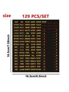129/41pcs Set, Distribution Box Panel Labels, Circuit Breaker Catalog Labels, Prominent Identification Label Stickers, And Weatherproof Fuse Box Stickers.