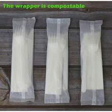 6" Compostable CPLA Cutlery Kits BPI Certified 200 Sets Fork Spoon Knife Napkin 4 In 1 Individually Wrapped With Compostable Bags Alternative To Plastic Disposable Utels - 自然的 - 查看 2