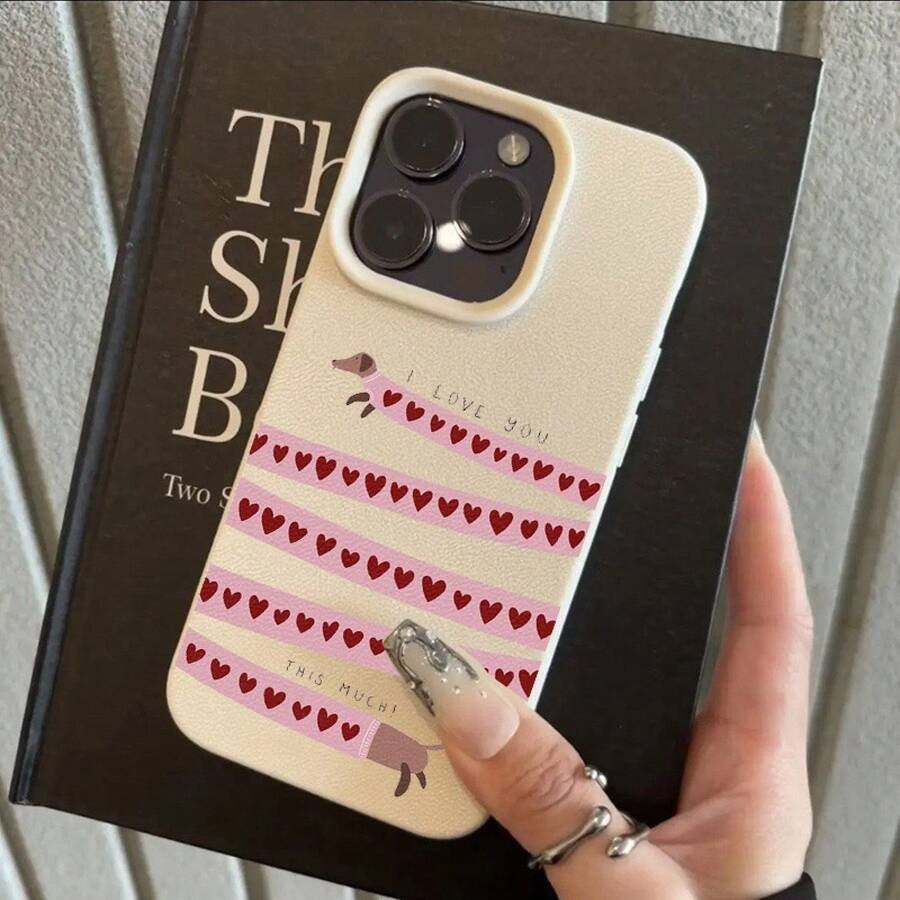 Funda para teléfono: 1 Te Amo Mucho Cachorro de Dachshund en Forma de Corazón Funda Suave Blanca, Adecuada para iPhone 17 16 15 14 13 12 11 11pro 12pro 13pro 14pro 15pro 16pro 17pro 11pro max 12pro max 13pro max 14pro max 15pro max 16pro max 17pro max 12 13 14plus 15plus 16plus 17air Series Modelos - Color 1 - Ver 1