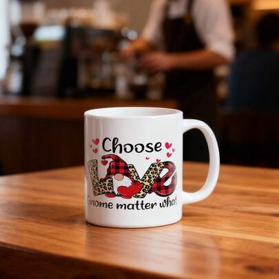 1个豹纹爱心图案双面印花户外节日礼物、生日礼物，适用于果汁、牛奶等，可用作生日礼物、饮水杯