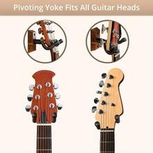 1/2/3pcs-Guitar Wall Mount With Rotating Hooks, Suitable For All Sizes Of Guitars, Zebra Wood Guitar Wall Bracket, Compatible With Acoustic Guitars, Electric Guitars, Electric Basses, Violins, Ukuleles, And Other Instruments - Multicolor - View 5