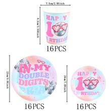 Disco Ball Happy Birthday Disposable Tableware Set, 7/9 Inch Party Plates, Disposable Paper Plates And Cups, Suitable For Holidays, Weddings, Engagements, Birthdays, Parties, Celebrations, Wedding Party Supplies - Multicolor - View 13