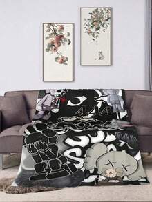 1Pc Kawss Kawaii Kaw Blanket Anime Lovers Gift Idea - Luxuriously Soft Flannel Blanket For Couch, Camping & Travel Adventures - Như hình ảnh hiển thị - Xem 2
