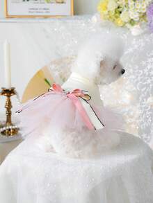 1pc Valentine's Day Pet Clothes, Dog Cat Apparel For Small Dogs Puppies Poodle Teddy, Casual Fashion Cute Romantic Dress, Wedding Tulle Skirt Series - Multicolor - View 5