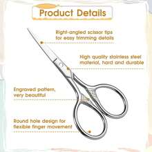 Small Mustache Trimmer, Small Facial Hair Trimmer, Stainless Steel Straight Scissors, Beauty Grooming Kit, Retro Beauty Grooming Kit, Suitable For Trimming Eyebrows, Ears, Nose And Beard, Comes With PU Leather Case - Beard Scissors + Scissor Sheath - View 4